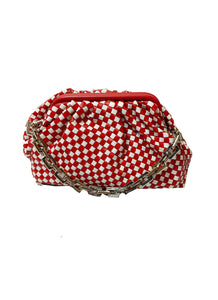 O230041 Quilted Hobo Bag *Red & White *Last Piece