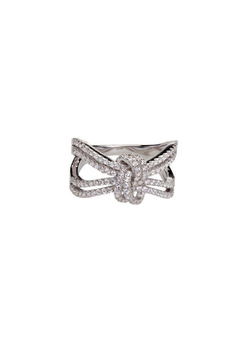 SHA0301 925 Ribbon Crystal Ring *Last Piece