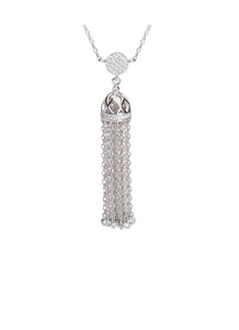 SHA0303 925 Crystal Tassel Necklace *Last Piece