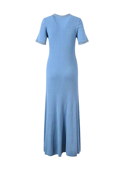 9240039 Knitted Short Sleeved Dress *Blue