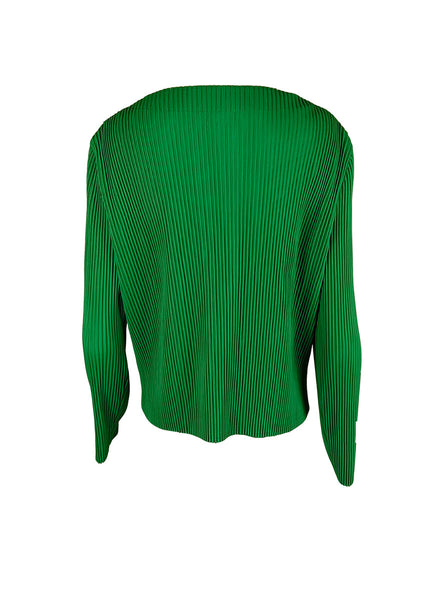 1240013 Pocket Pleated Cardigan *Green