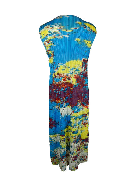 1240015 Printed A-Line Pleats Dress *Last Piece