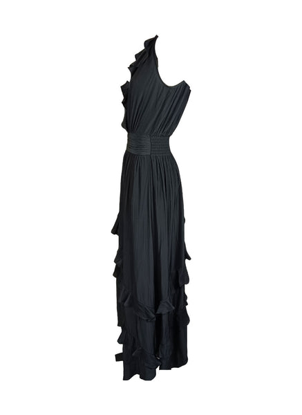 1240018 V-Neckline Ruffles Maxi Dress *Last Piece