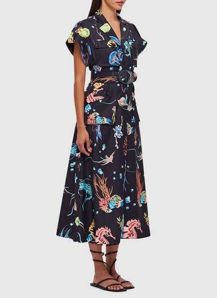 1240023 Pocket Printed Dress