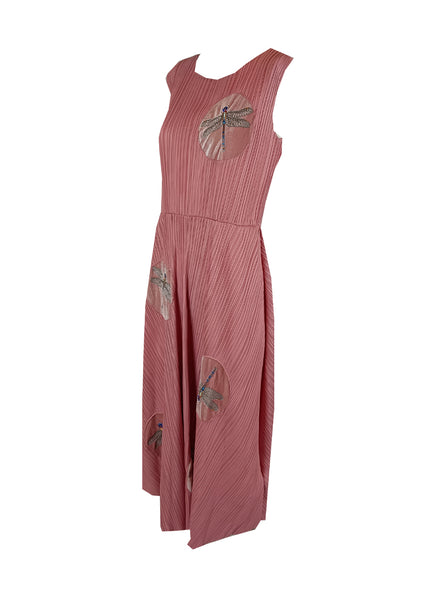 1230028 Dragon Fly Pleated Dress *Pink