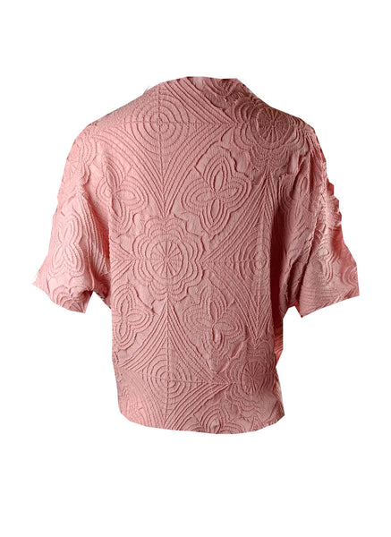 1240033 Floral Texture Top *Pink