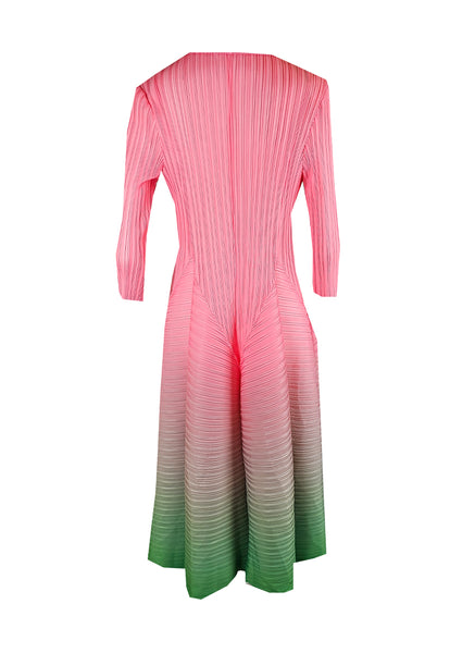1240043 Tie Dye Pleated Flare Dress *Pink