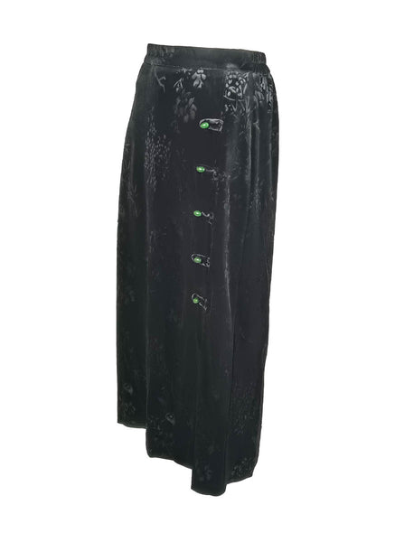 1240070 Floral Embossed Velvet Skirt *Black