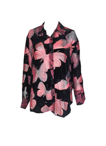 1240085 Printed Velour Blouse *Butterfly