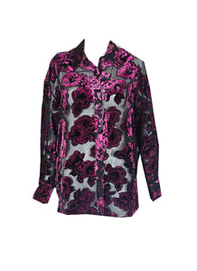 1240085 Printed Velour Blouse *Floral