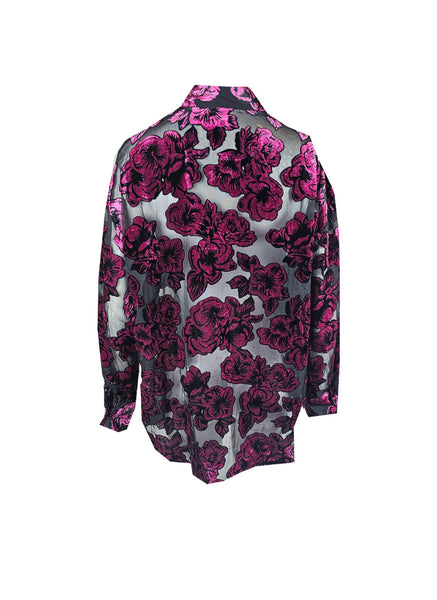 1240085 Printed Velour Blouse *Floral