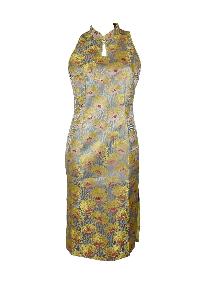 1250009 Halter Neck Cheongsam *Yellow