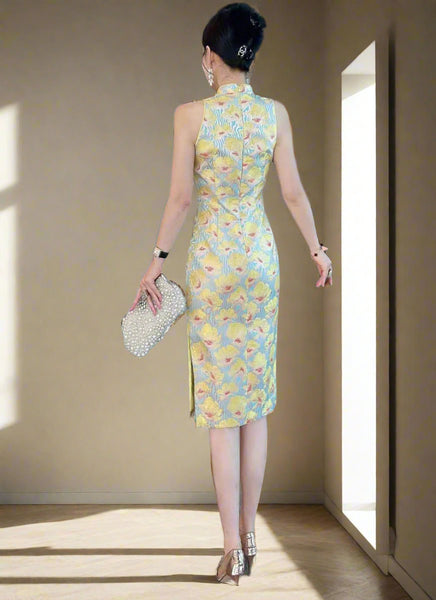 1250009 Halter Neck Cheongsam *Yellow