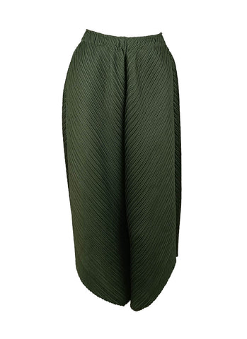 1250021 Wide Leg Pleated Pants *Green