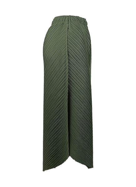 1250021 Wide Leg Pleated Pants *Green