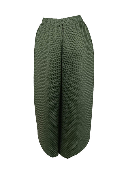 1250021 Wide Leg Pleated Pants *Green