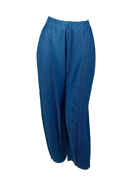 1250022 High Waist Pleated Pants *Blue