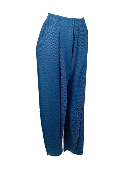 1250022 High Waist Pleated Pants *Blue