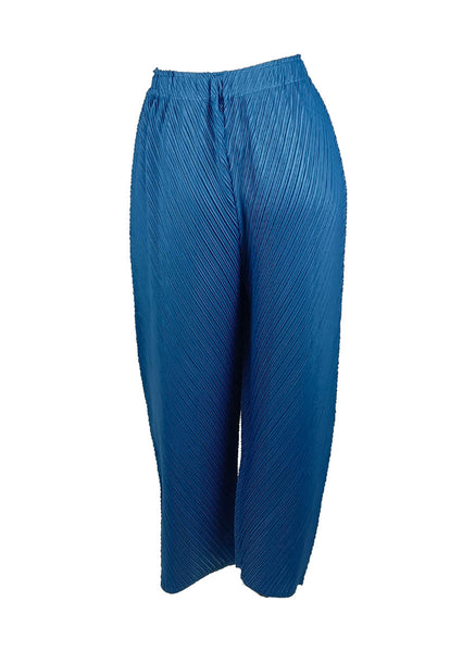 1250022 High Waist Pleated Pants *Blue