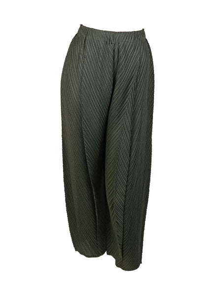 1250022 High Waist Pleated Pants *Green