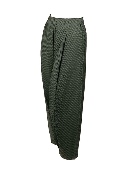 1250022 High Waist Pleated Pants *Green