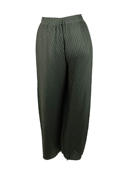 1250022 High Waist Pleated Pants *Green