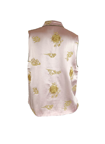 1250029 Embroidered Sleeveless Vest Top *Pink