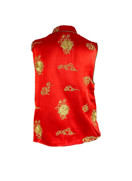 1250029 Embroidered Sleeveless Vest Top *Red