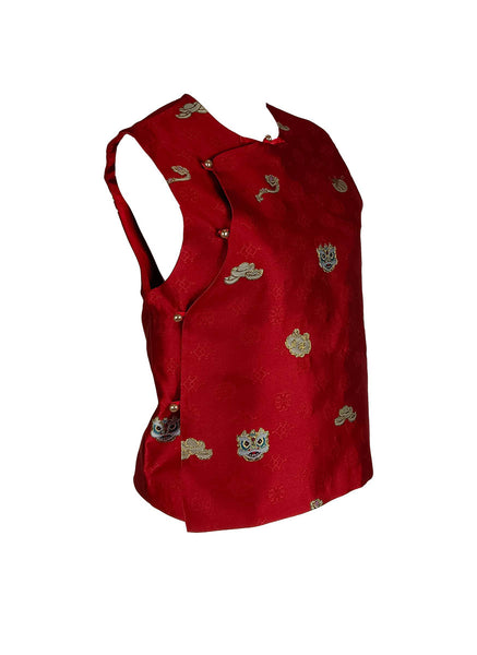 1250030 Embroidered Sleeveless Vest Top