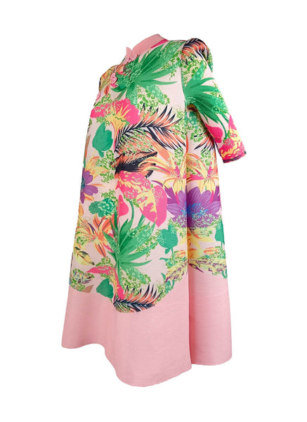 1250036 Printed Long Sleeve Pleats Dress