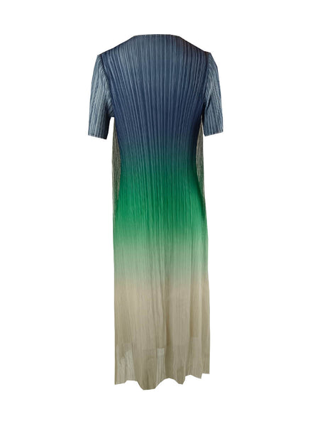 2240008 Tie Dye Pleated Dress *Green