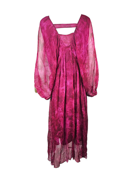 3240010 Gradient Color Silk Dress *Pink