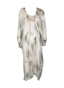 3240011 Floral Silk Long Dress *Last Piece