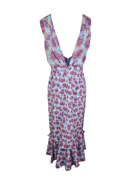 3240022 Floral Printed Fishtail Dress *Last Piece