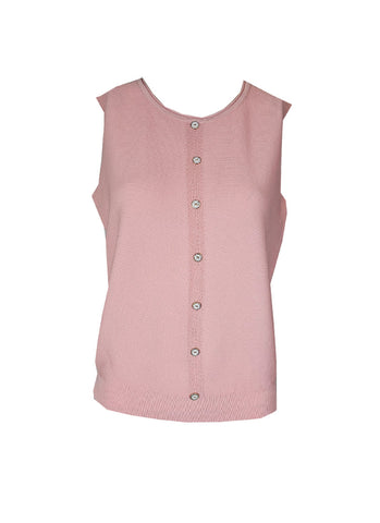 3240025 Front Button Knitted Top *Pink