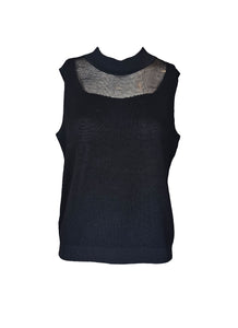 3240028 Sleeveless Knitted Top *Black