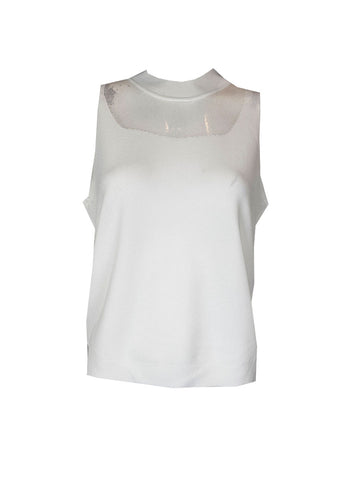 3240028 Sleeveless Knitted Top *White