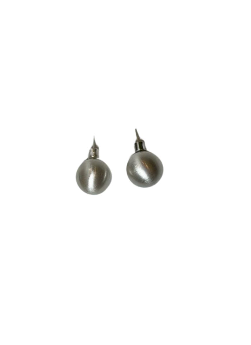 3240043 Metal Ball Shaped Earrings *Silver