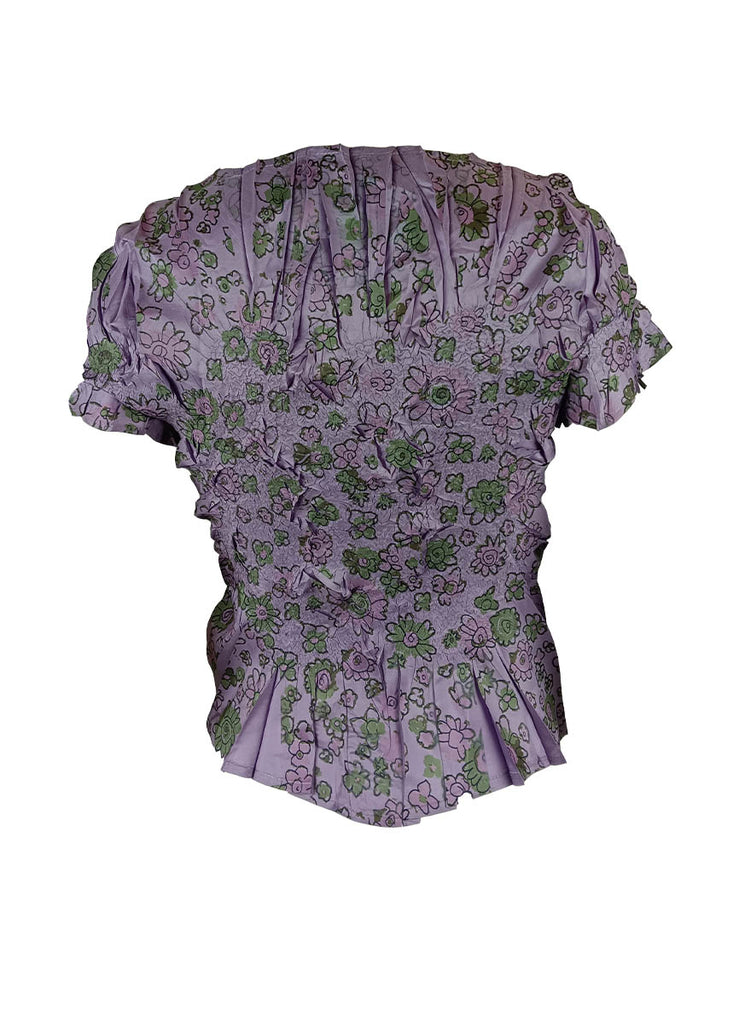 3240049 Floral Printed Texture Top *Purple – Ns' Boutiques