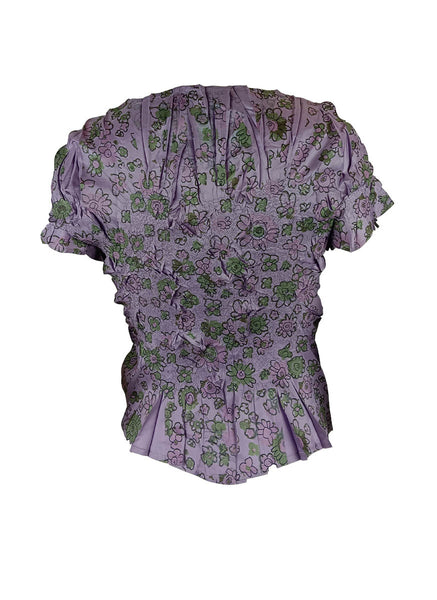 3240049 Floral Printed Texture Top *Preorder