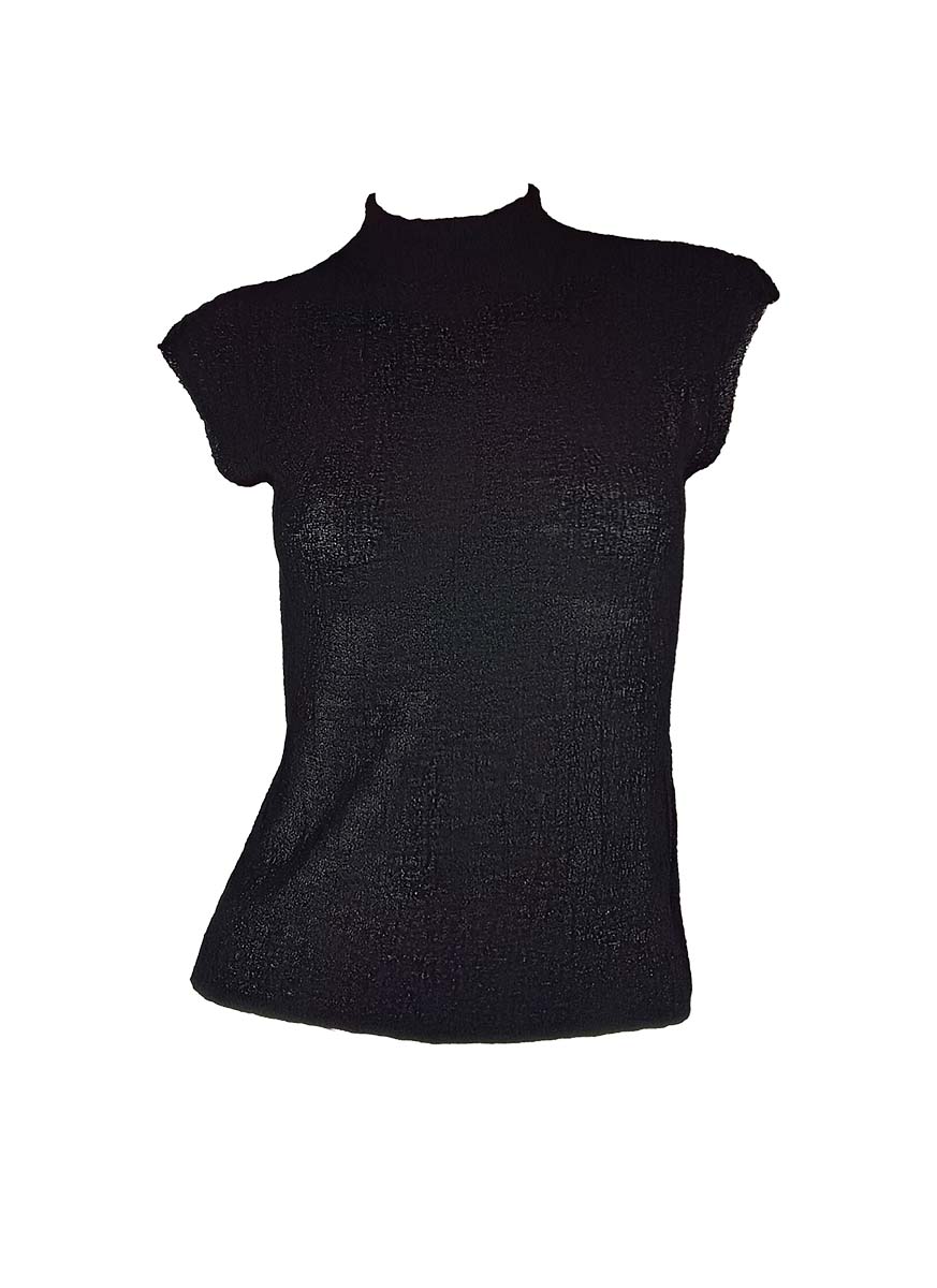 3250003 High Collar Knitted Sleeveless Top *Last Piece