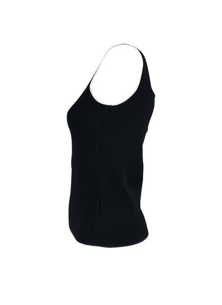 3250005 Square Neck Sleeveless Knitted Top *Black