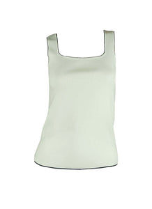 3250005 Square Neck Sleeveless Knitted Top *White