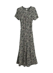 3250065 Zebra Printed Long Silk Dress