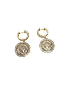 4240008 Diamond Filled Round Shaped Earrings *Gold