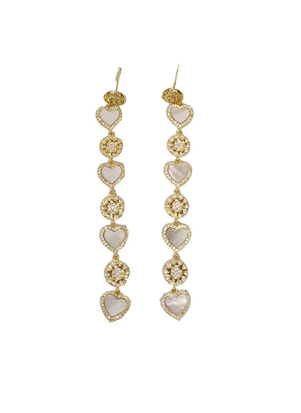 4240013 Multi Heart Shaped Earrings *Gold