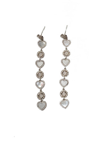 4240013 Multi Heart Shaped Earrings *Silver