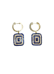 4240014 Gemstone Silver Earrings *Blue