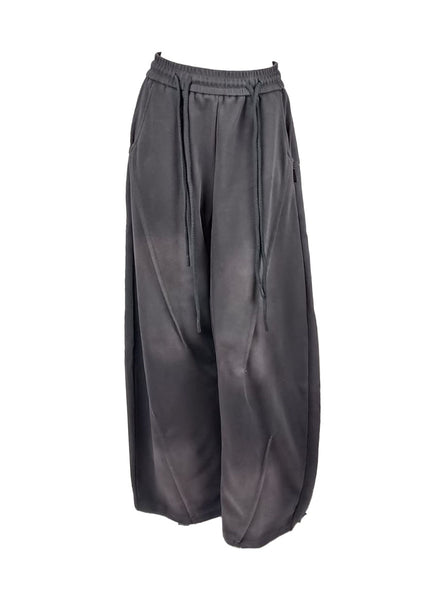 4250001 Wide-Leg Drawstring Sweatpants *Dark Grey
