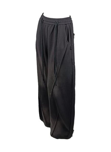 4250001 Wide-Leg Drawstring Sweatpants *Dark Grey